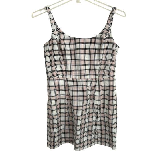 Aeropostale Plaid Scoop-Neck Notched Mini Dress Size Large - Picture 1 of 7